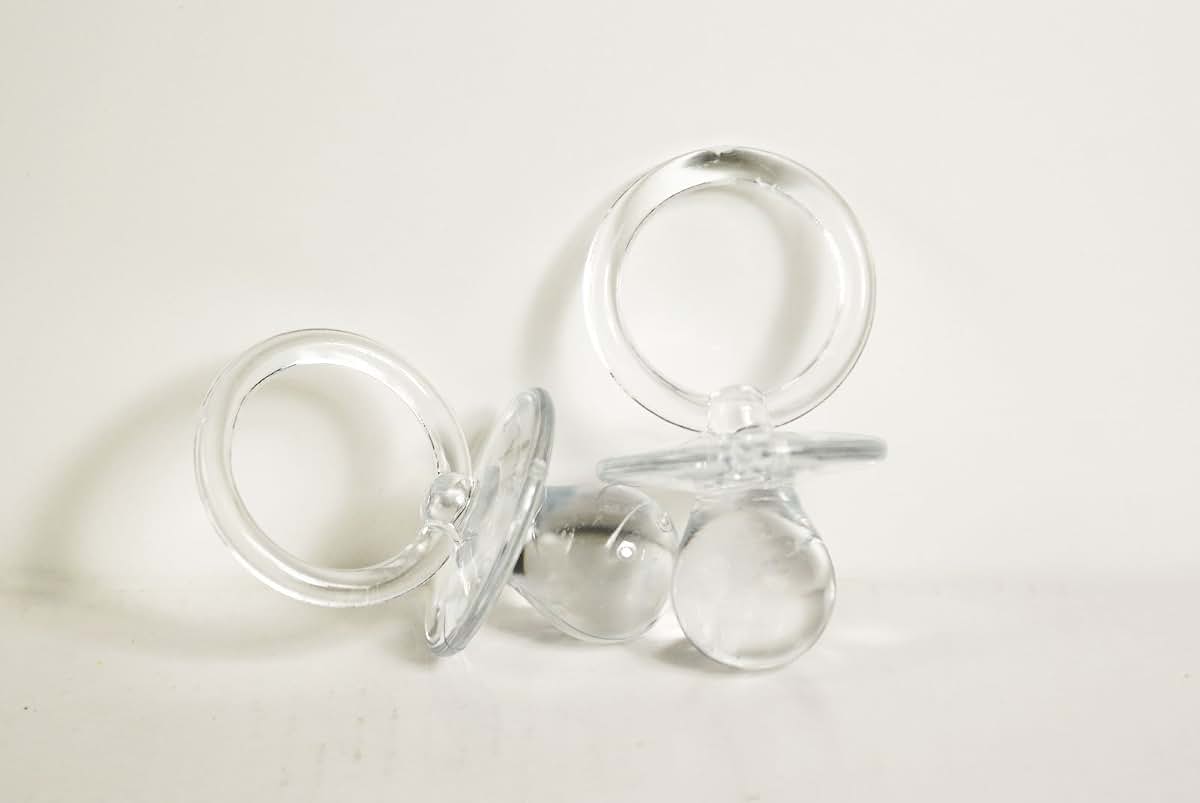 BabyOneStop Mini Clear Pacifiers Baby Shower Game Party Decoration Favors