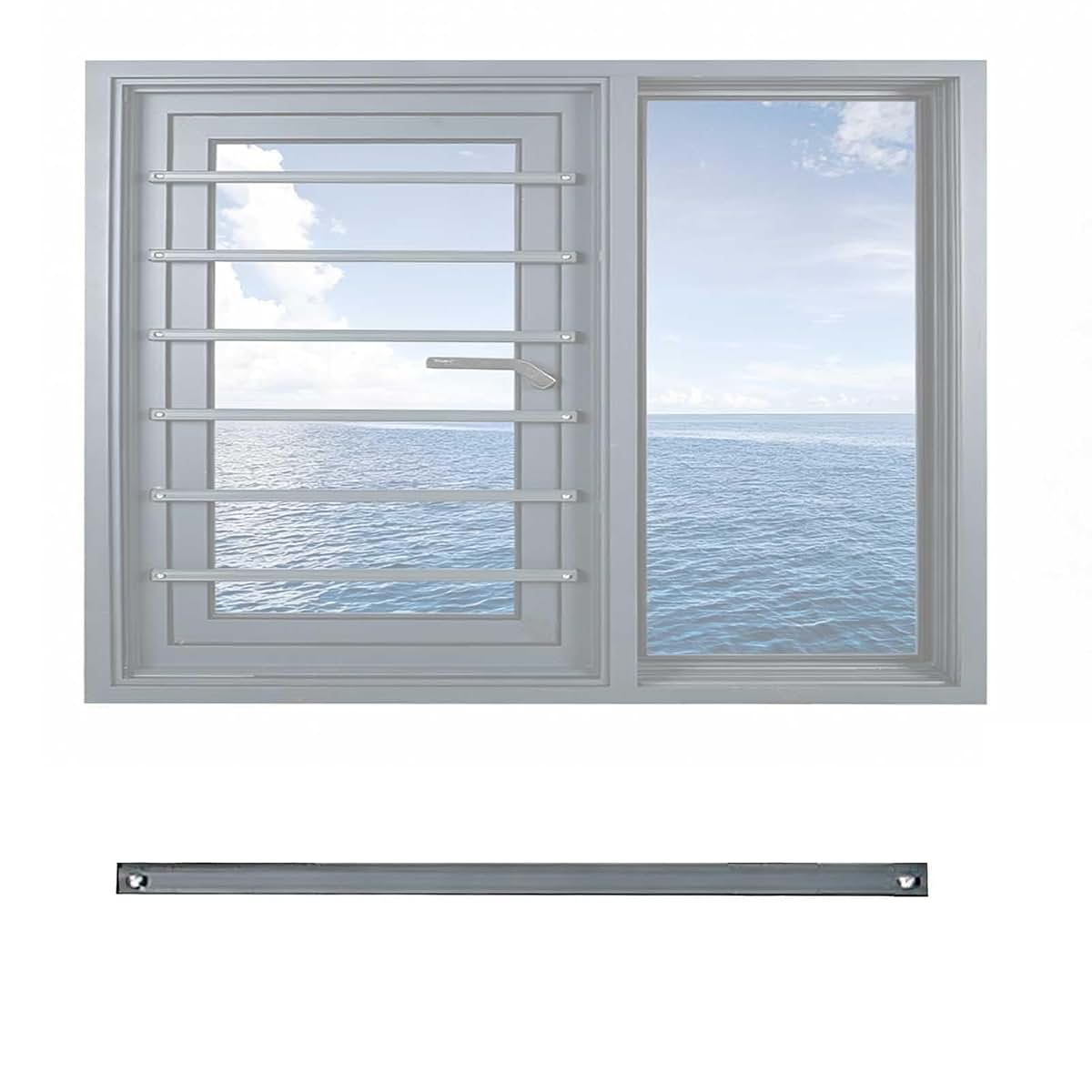 LVLDAWA Window Safety Guards Bar, Aluminum AntiFall Window Blocker Security Bar, Temporary Window Safety Guards for