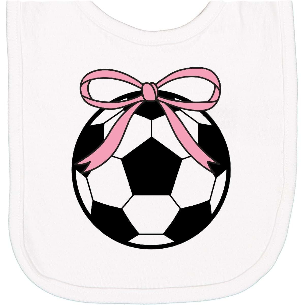 Inktastic Girls Soccer Ball Coquette Bow Bib for Newborns