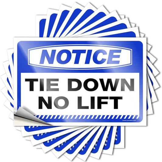 PLOWS Car Accessories Notice Tie Down No Lift Stickers 10 Pcs Tool Box Stickers Funny Bumper Stickers(12X18CM)
