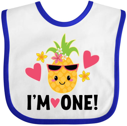Inktastic First Birthday Pineapple Baby Bib