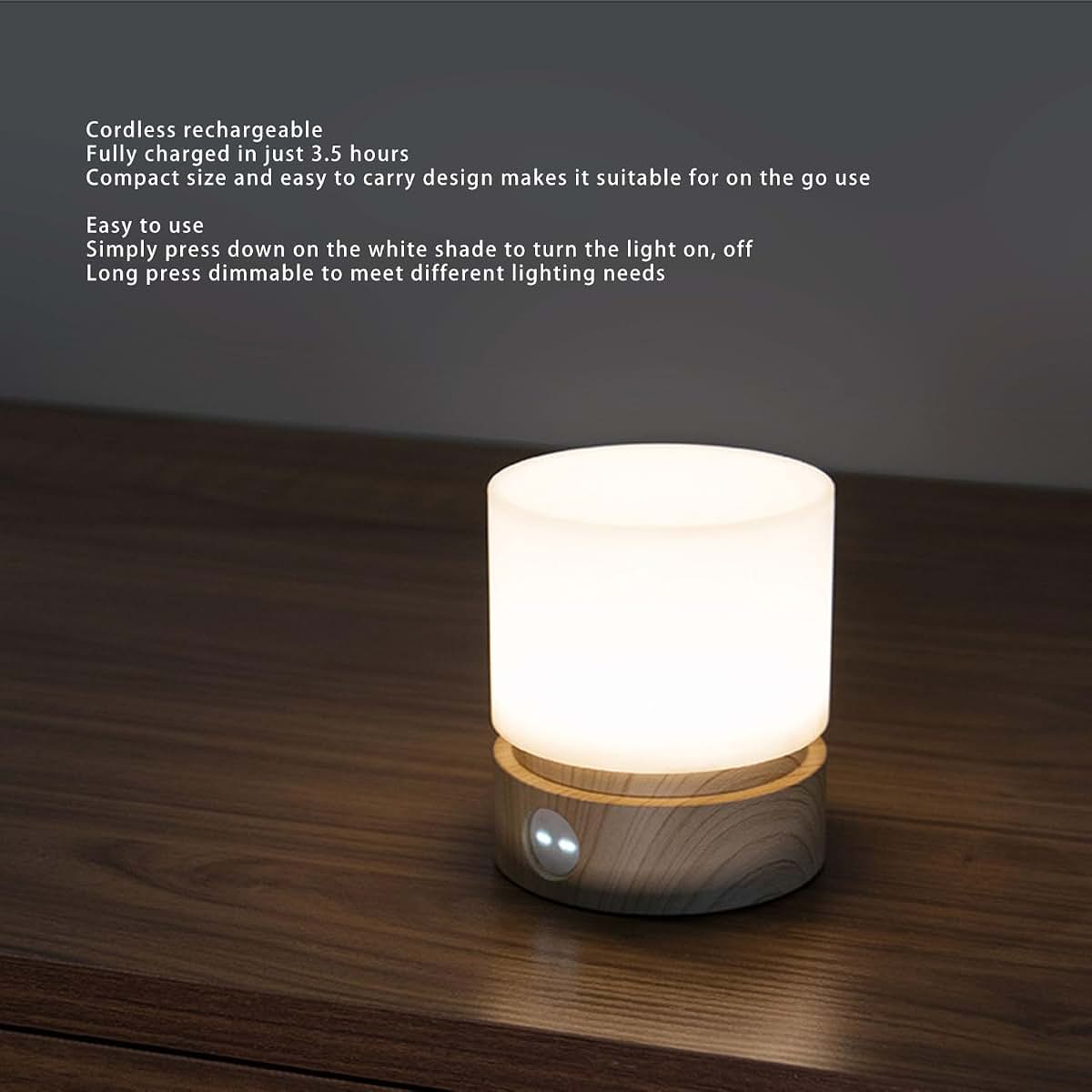 Fockety Portable LED Touch Bedside Table Lamp With Timer (photo 2)