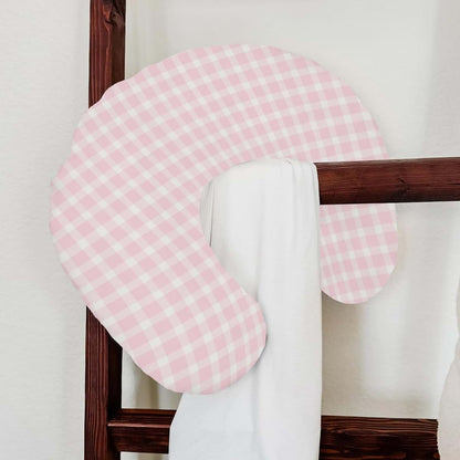 Selgkds Pink Plaids Nursing Pillow Cover, 22x18 Inches