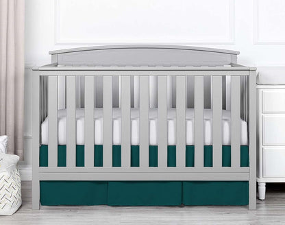 Balsara's Pleated Crib Bed Skirt, 800TC 100% Egyptian Cotton Teal Bedding Skirt