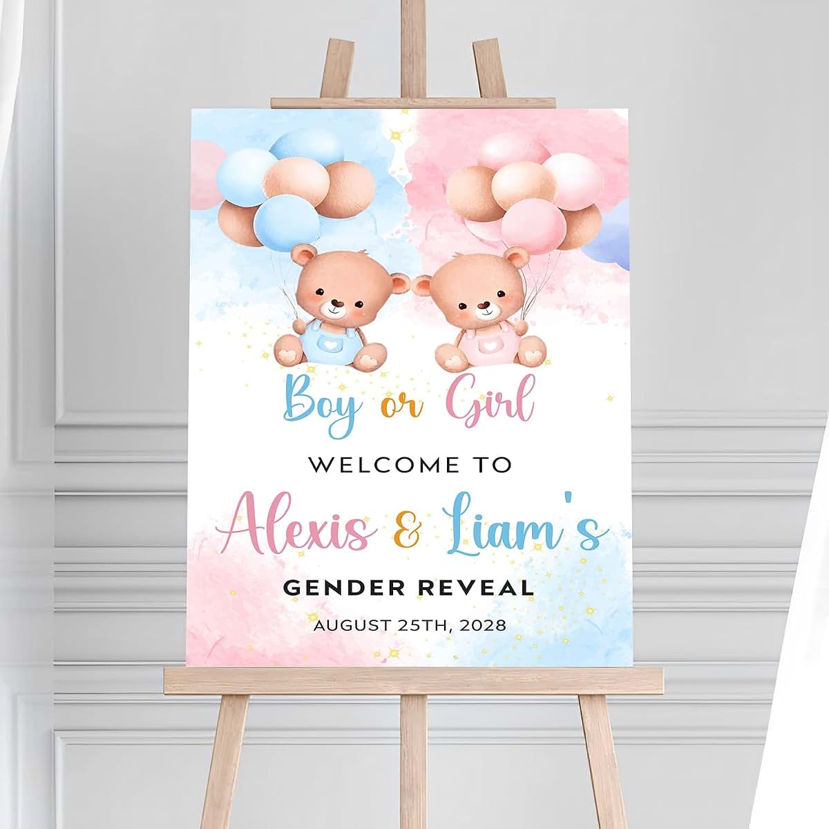 Windiprint Boy Or Girl Sign Backdrop Teddy Bear Theme (photo 4)