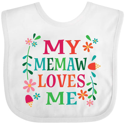 Inktastic My Memaw Loves Me Girl Grandchild Baby Bib