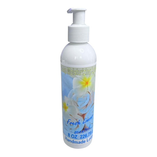 Dharma Suds Deep moisturizing lotion fresh linen scented 8 oz pump cap bottle