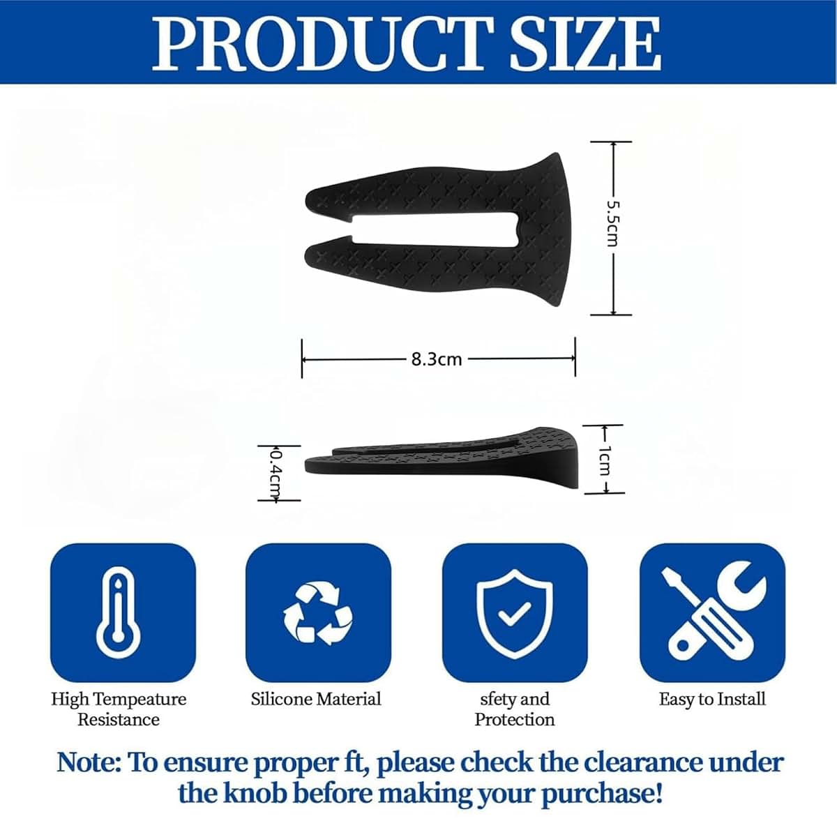 TianMeimate Universal Stove Knob Locks 5-Pack Black Heat Resistant