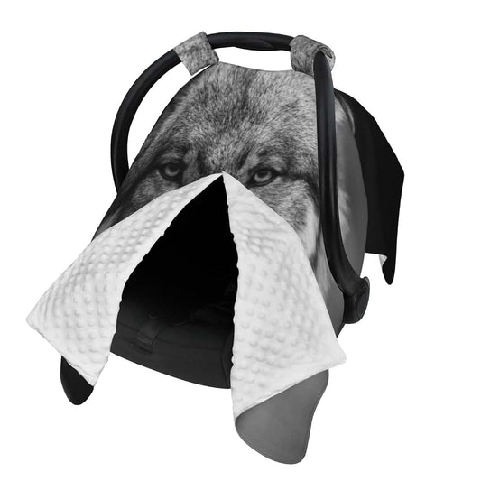 YonaJeik Scary Dark Gray Wolf Baby Car Seat Canopy Cover Multi Use Shower Gift, Nursing Cover for Mom Nursing Covers
