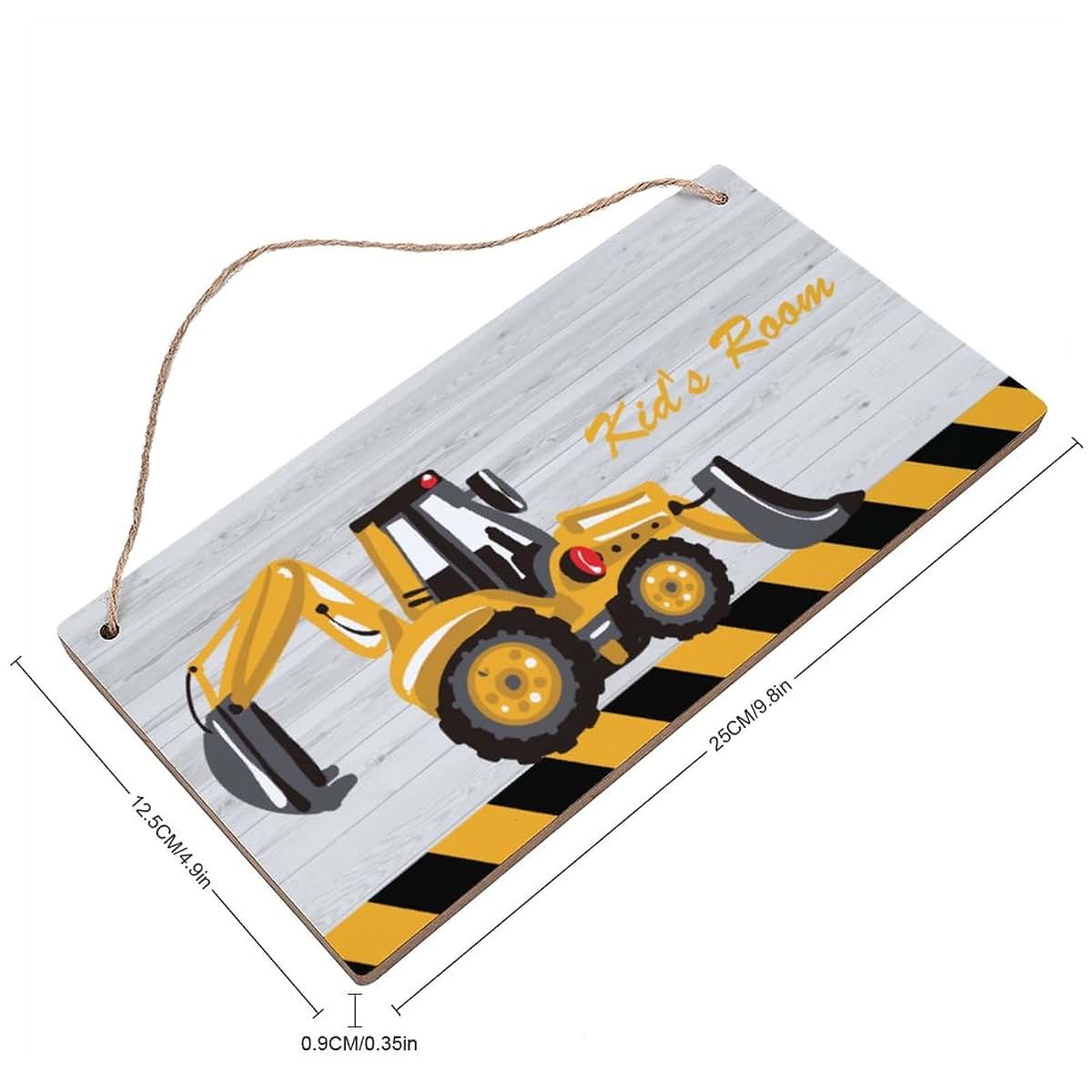 SUQINFA Custom Cute Tractor Backhoe Loader Kids Room Sign Personalized Door Sign