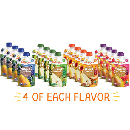 Happy Tot Organics Fiber & Protein Pouches
