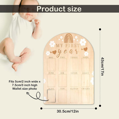 First Year Milestone Photo Display Board for Nursery Decor