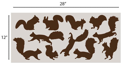 Innovative Stencils Squirrel Wall Decal Set For Nursery Decor