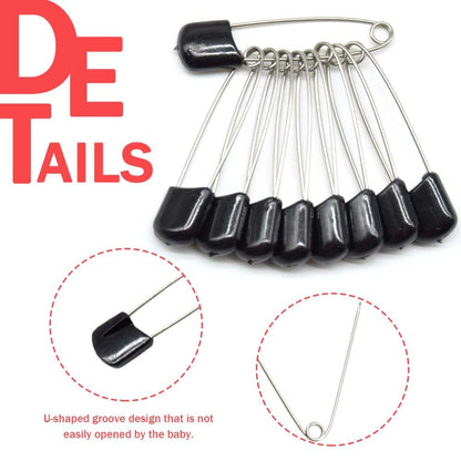 Hocansen 50 PCS Safety Pin 54mm/2.2in Baby Diaper Pins for Cloth Plastic Head Baby Pins for Diapers Stainless Steel (photo 3)