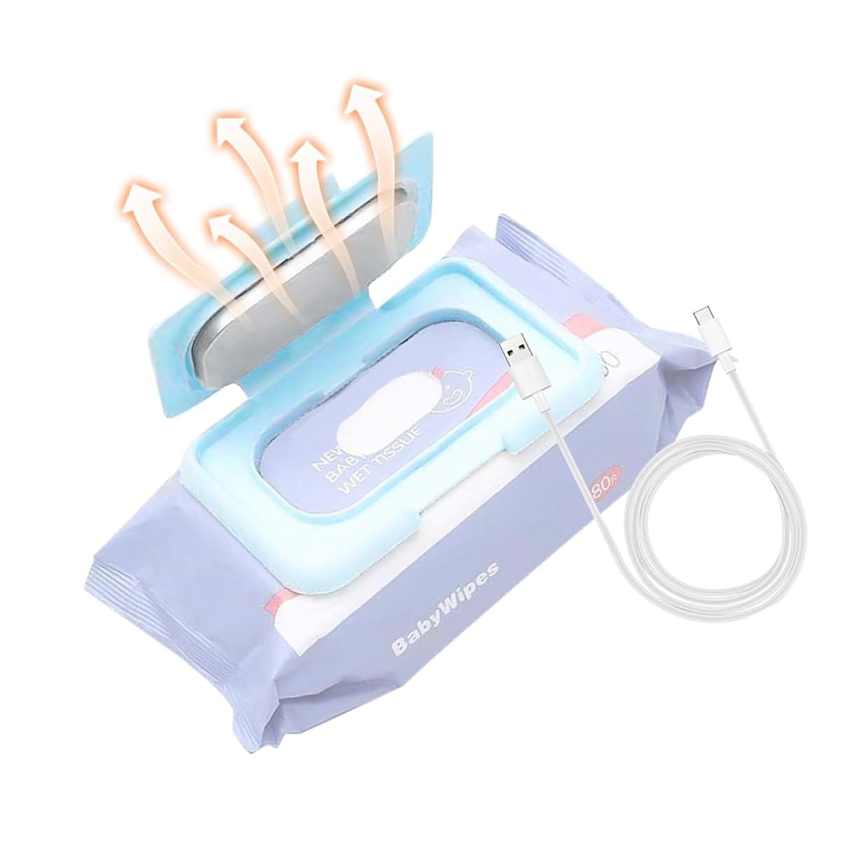 Alomejor Baby Wipe Warmer USB Powered ABS Quick Heating Portable for Diaper Changes