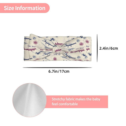 TZTTZT Retro Airplane Print Baby Girls Bows Headband