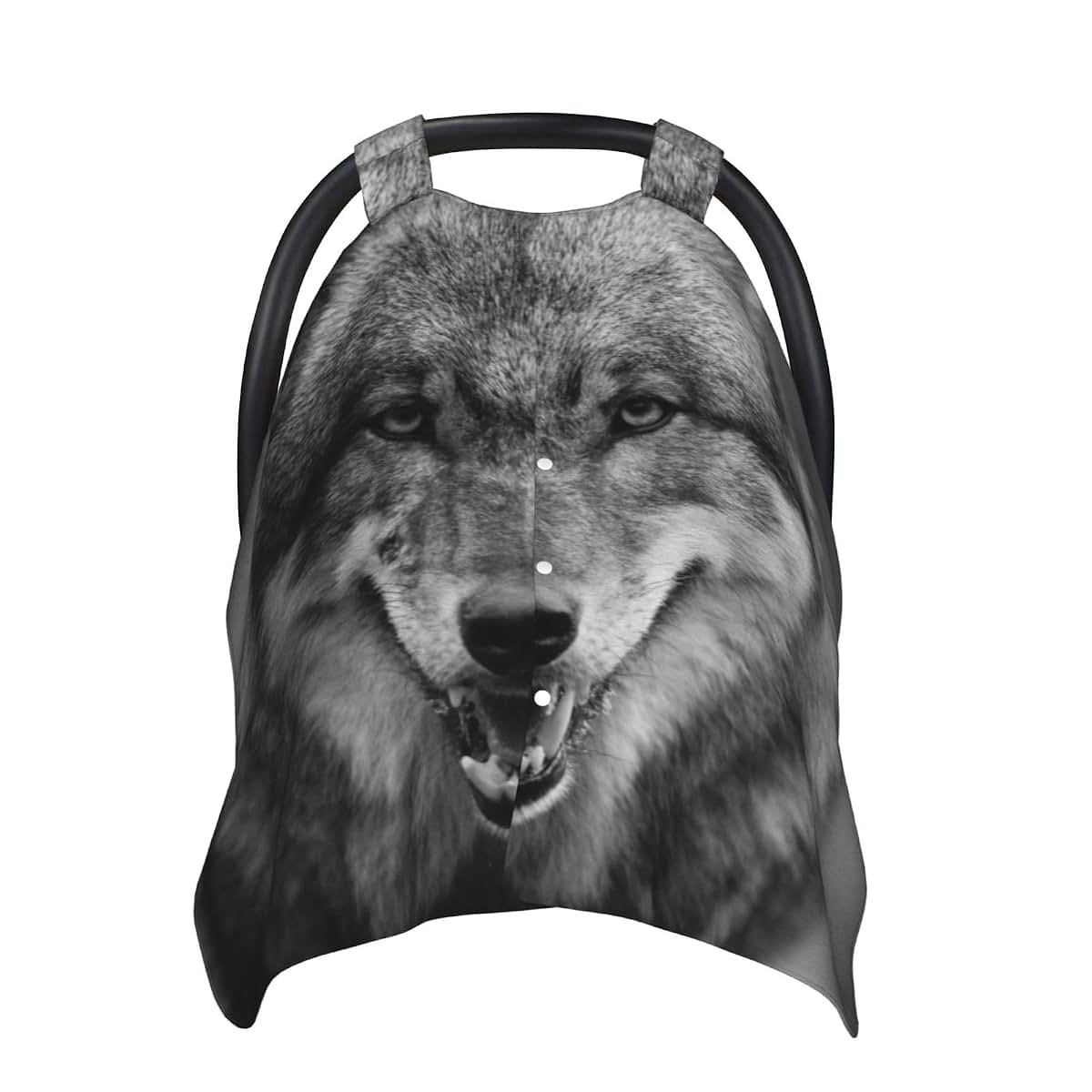 YonaJeik Scary Dark Gray Wolf Baby Car Seat Canopy Cover Multi Use Shower Gift, Nursing Cover for Mom Nursing Covers (photo 2)