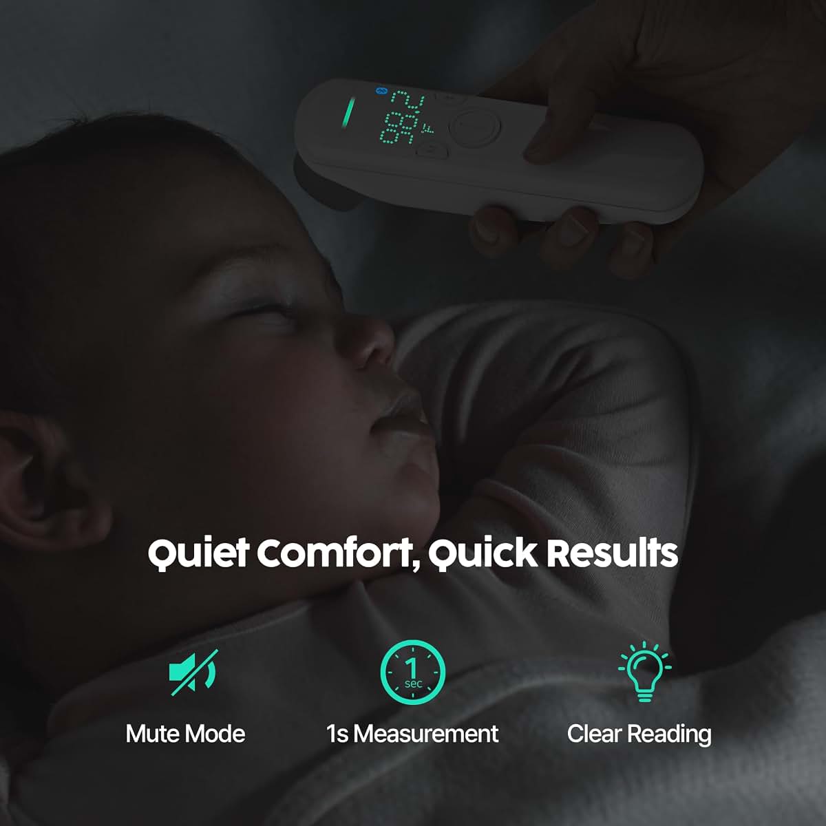 No Touch Digital Thermometer for Body Temperature and Humidity Monitoring
