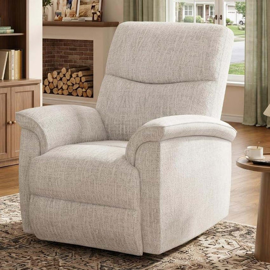 IDEALHOUSE IDEAHOUSE Swivel Rocker Recliner Chair, Manual Chenille Recliner, Beige