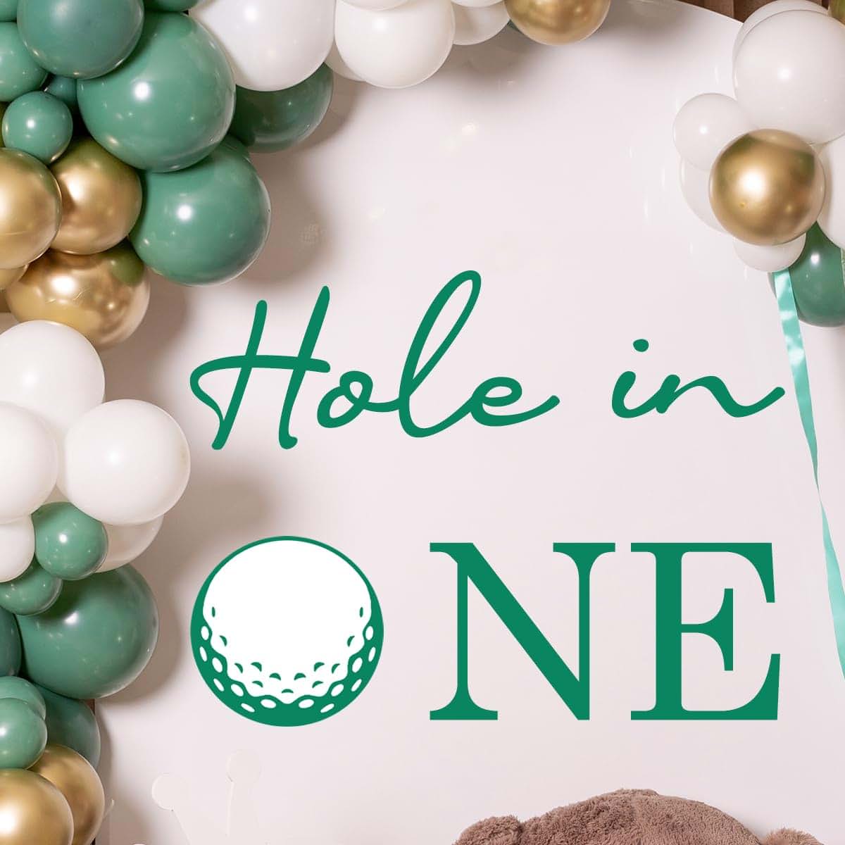 Unonede Golf Wall Decal, Hole in One Birthday Backdrop, Vinyl Sheet for Party Decor