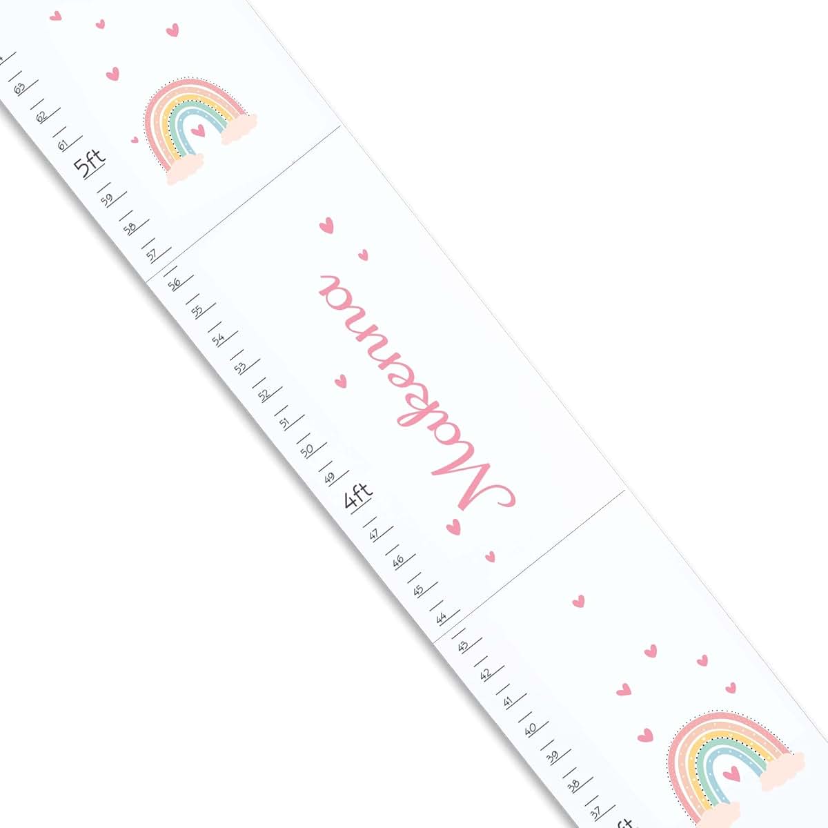My Bambino Personalized White Growth Chart | Boho Rainbow | Measuring Stick | Measurement Ruler | Birthday Gift for