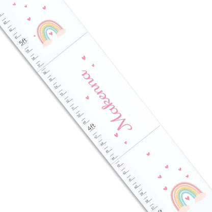 My Bambino Personalized White Growth Chart | Boho Rainbow | Measuring Stick | Measurement Ruler | Birthday Gift for