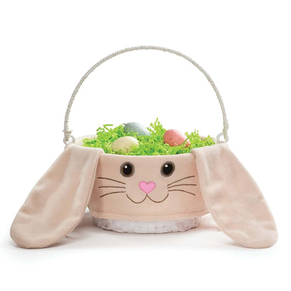 Personalized Planet Personalized Easter Egg Basket with Handle and Custom Name in Pink Script | Floppy Ear Bunny Easter (photo 4)