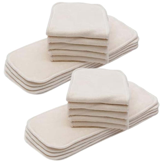 20 Pcs KaWaii Baby Premium 5-Layer Cloth Diaper Inserts Reusable Very Absorbent Booster Pad Washable Liners for One