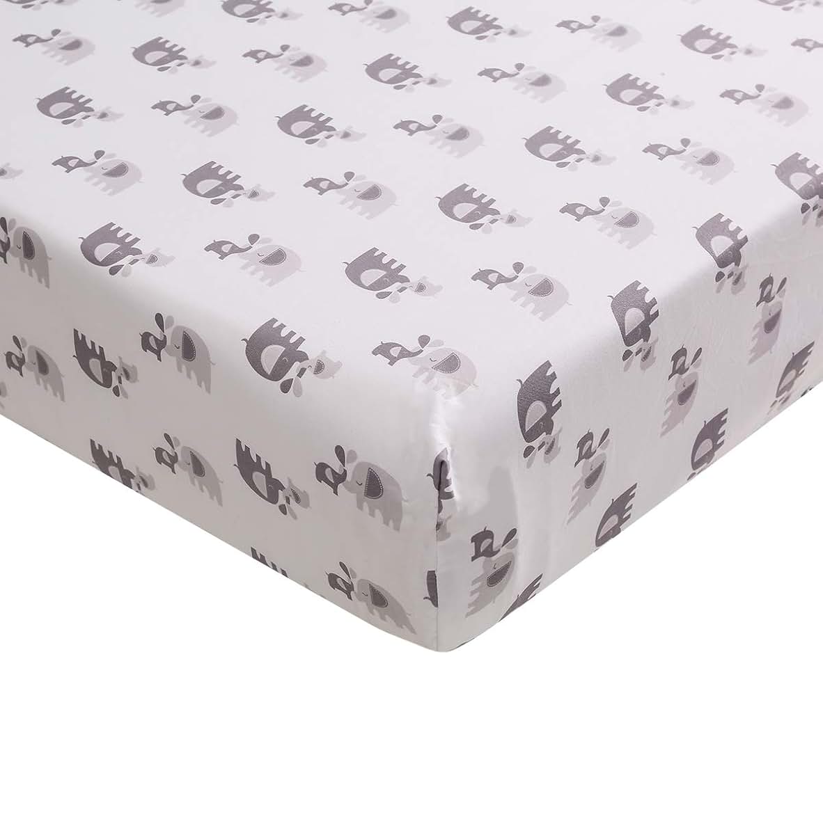 CribMATE Elephant Fitted Crib Sheet - Gray Elephant