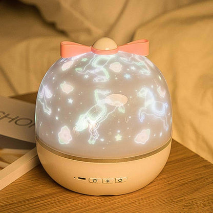 Uonlytech LED Projector Night Light Lamp, Rechargeable, ABS, 6 Films, White, Portable