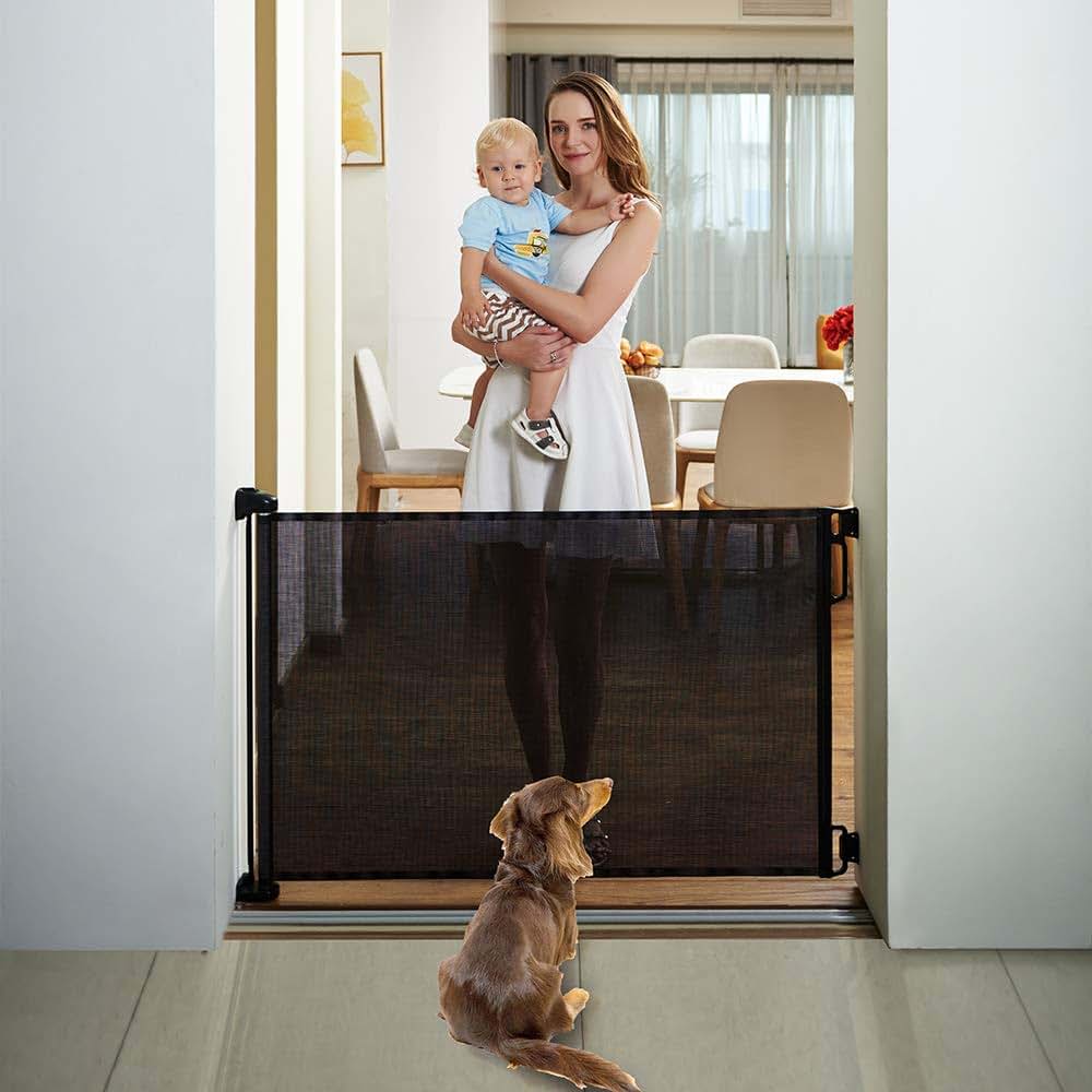 EasyBaby Retractable Baby Gate for Stairs and Doorways - Indoor/Outdoor