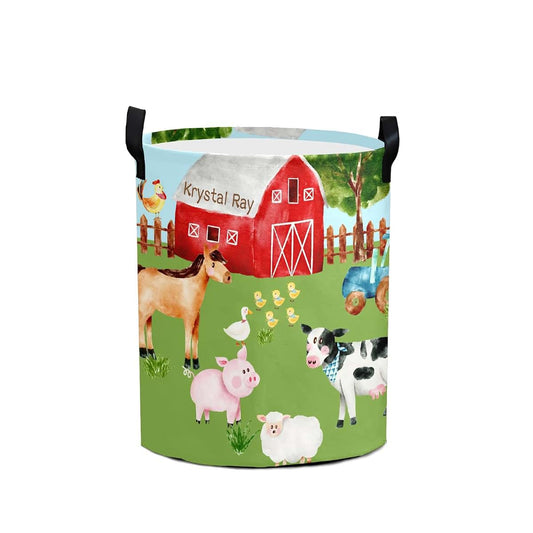 Joyestore Farm House Animals Storage Bin, Waterproof Oxford Fabric Clothes Basket Organizer for Laundry Hamper,Toy