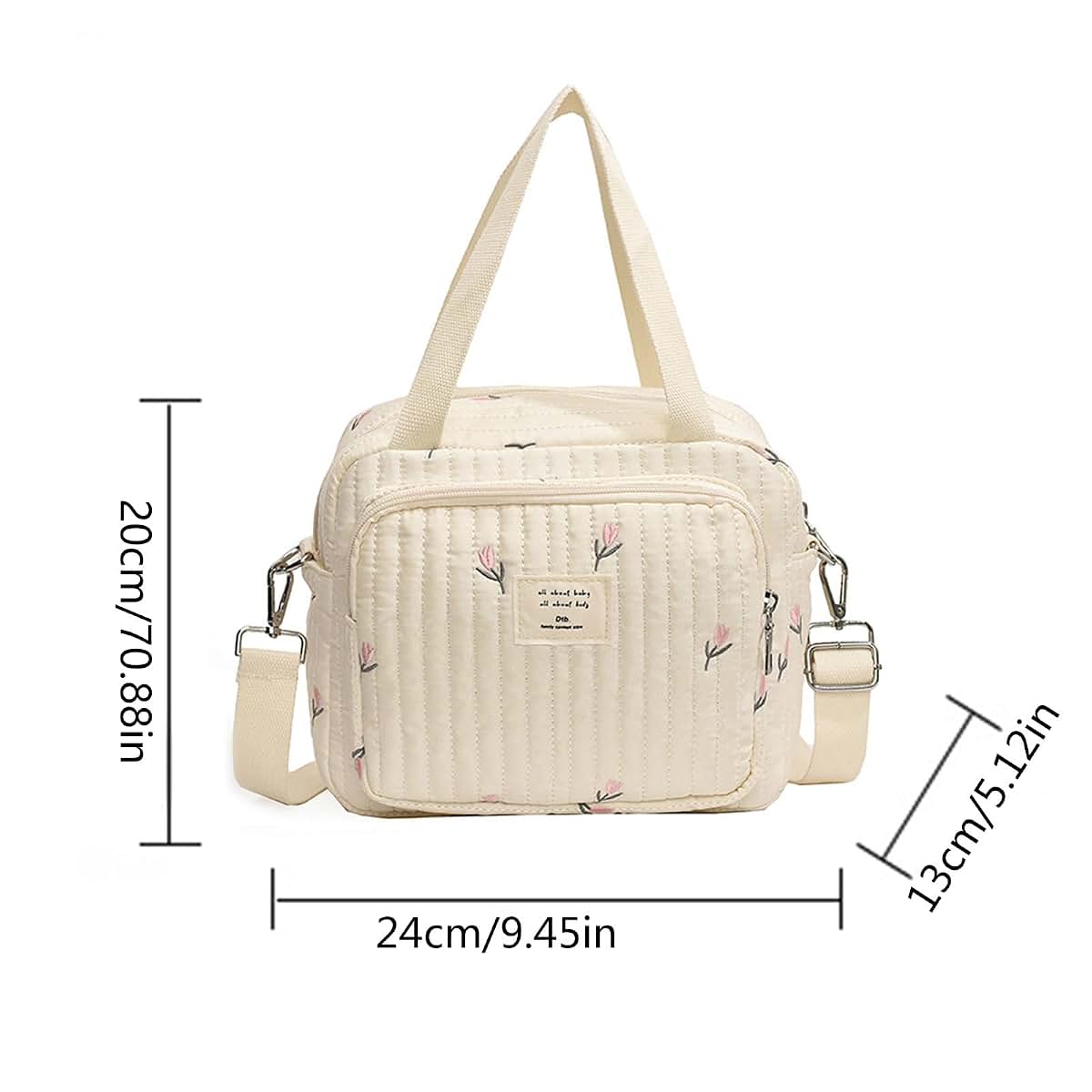 SZYDD Embroidered Diaper Bag for Moms with Adjustable Strap (photo 3)