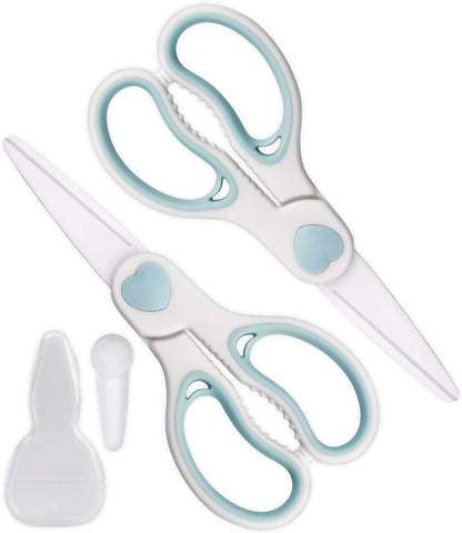 Wellstar Ceramic Scissors for Baby Food Cutting Shears with Travel Case