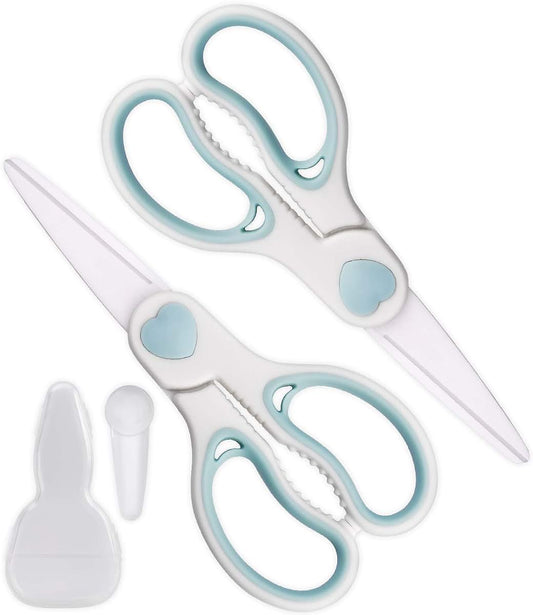 Wellstar Ceramic Scissors for Baby Food Cutting Shears with Travel Case