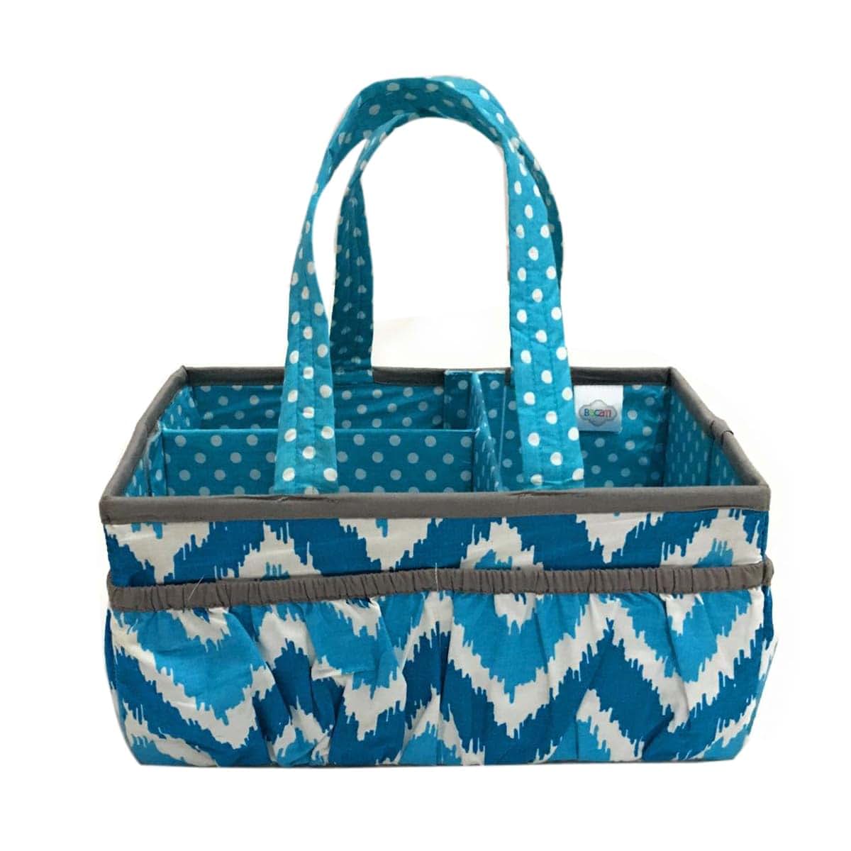 Bacati Mix and Match Nursery Fabric Storage Caddy, Turquoise