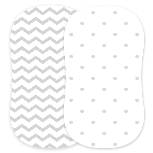Cuddly Cubs Fitted 15x33 Baby Bassinet Sheets Boys, Girls, 2 Pack