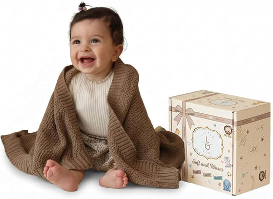 Little Dedi Zoe Baby Blanket 26x36” – Stroller & Cuddle Blanket Made 100% Organic Cotton – Soft & Washable – Gift Box