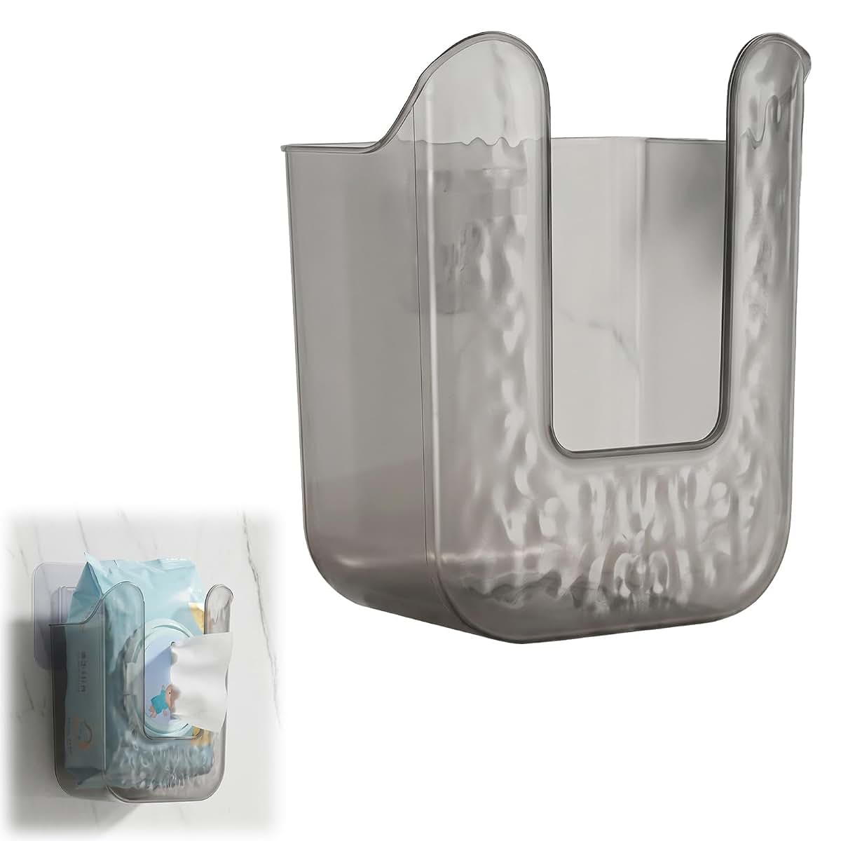 Gjinxi Wall-Mounted Wipes Dispenser And Tissue Holder In Gray
