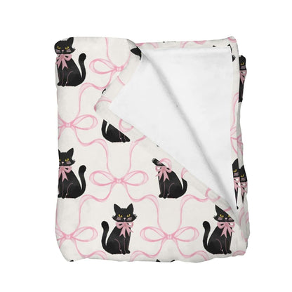 Selgkds Halloween Black Cats Pink Bows Baby Blanket 40x50 Inch