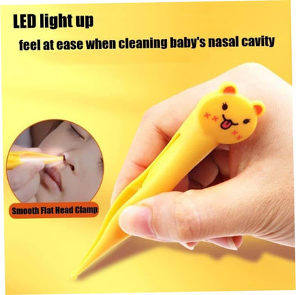 Jualyue Baby Nose and Ear Cleaning Tool Set with LED Light