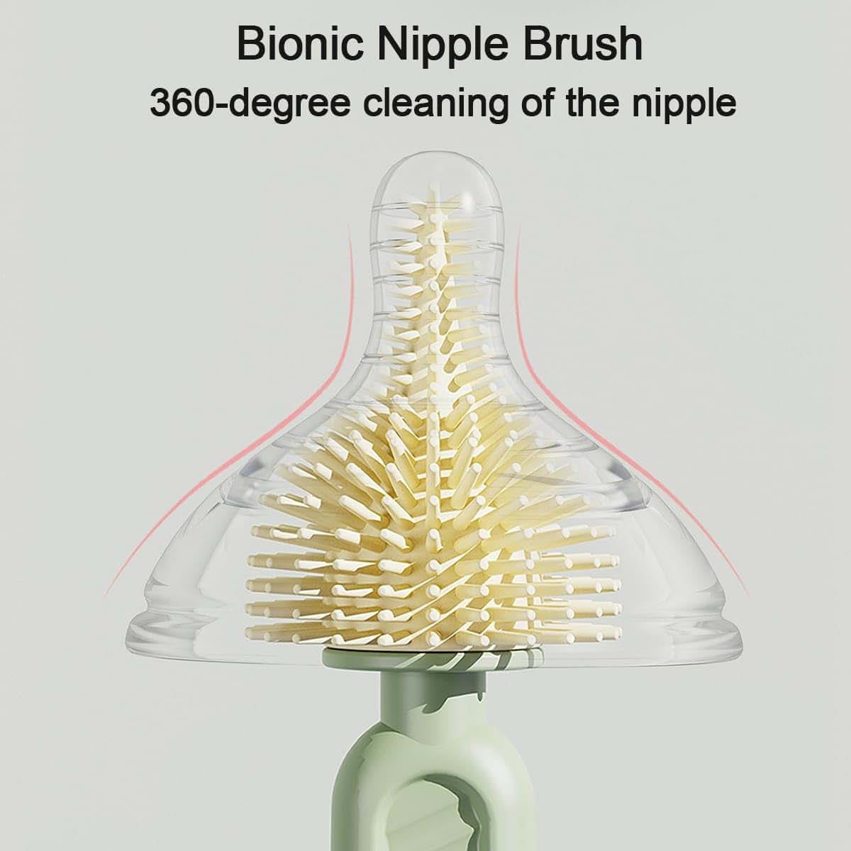 Gibenuo Silicone Bottle Brush Set With Travel Case In Pink (photo 4)