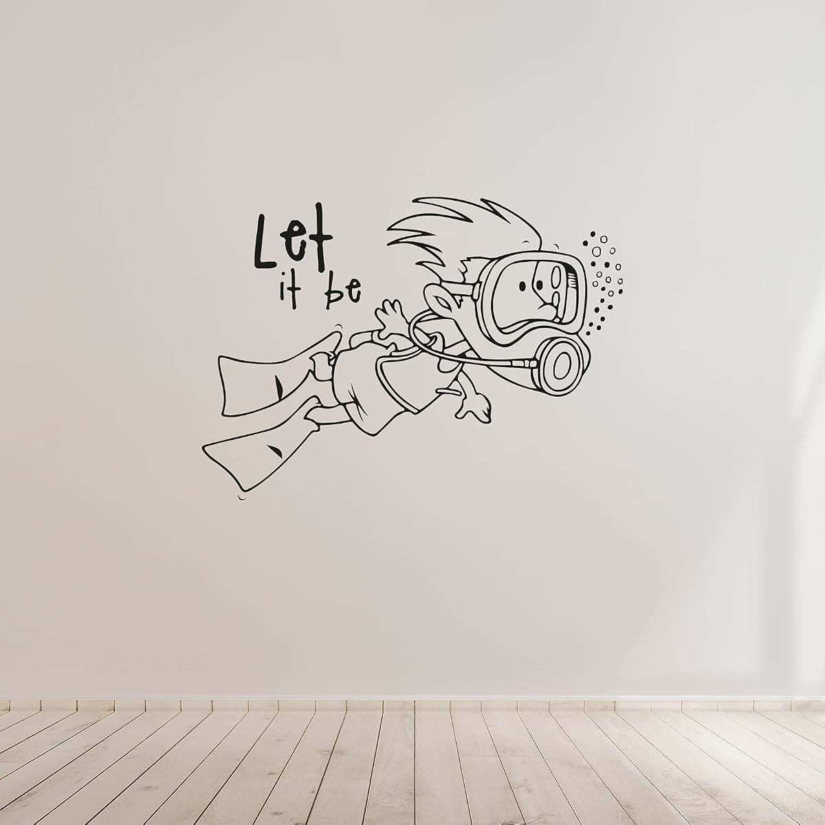 All Things Valuable Let It Be Life Quote Scuba Diver Vinyl Wall Decal