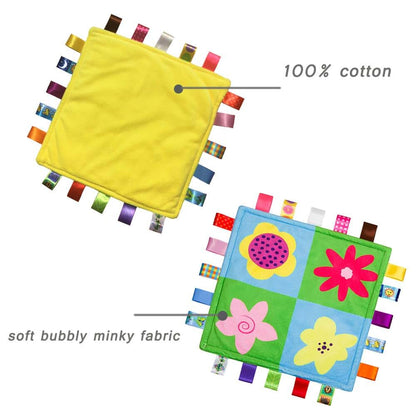 Soft Square Plush Security Blanket for Babies | Vibrant Print