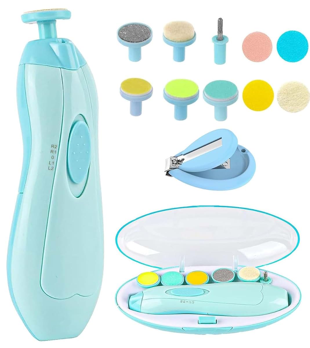 Gnker Baby Nail Trimmer, Electric File With LED Light