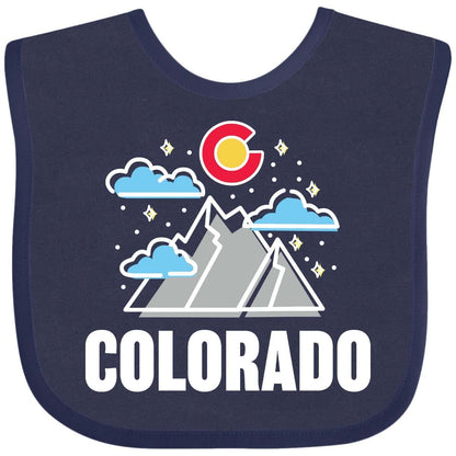 Bib Colorado Mountains and Clouds Baby Bib