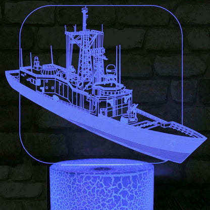 Jinnwell 3D Ship Boat Night Light Lamp Illusion Led Multicolor Table Desk Decoration Lamp (photo 3)