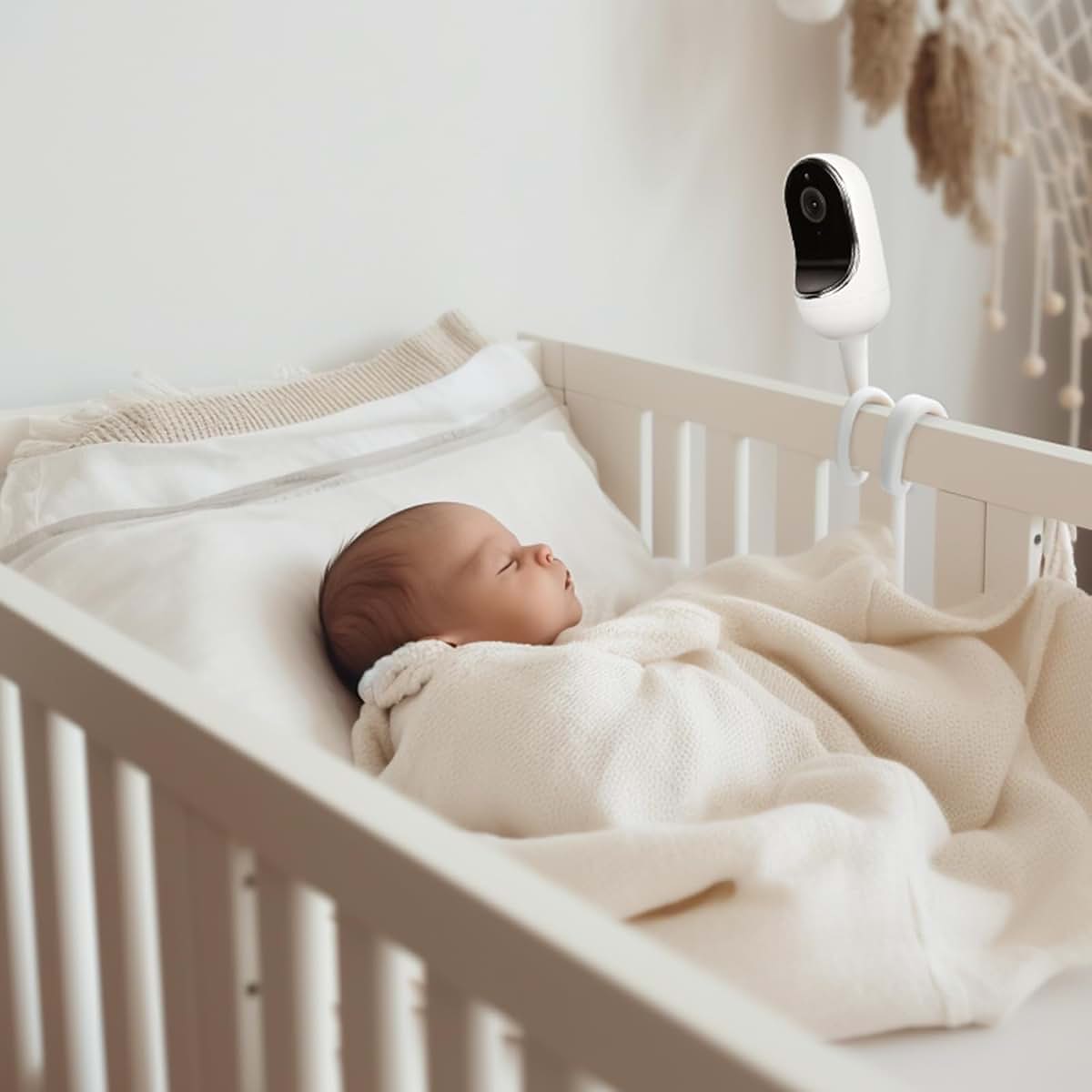 SUTINE Baby Monitor Mount for Nanit Pro with Flex Stand, 17" Flexible Goose Neck, 1/4 Screw, White