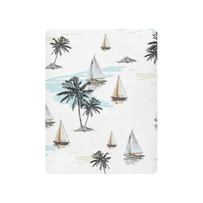 Kigai Palm Tree Sailboats Baby Fitted Crib Sheet, Soft Breathable, 39 x 27 x 5 Inch