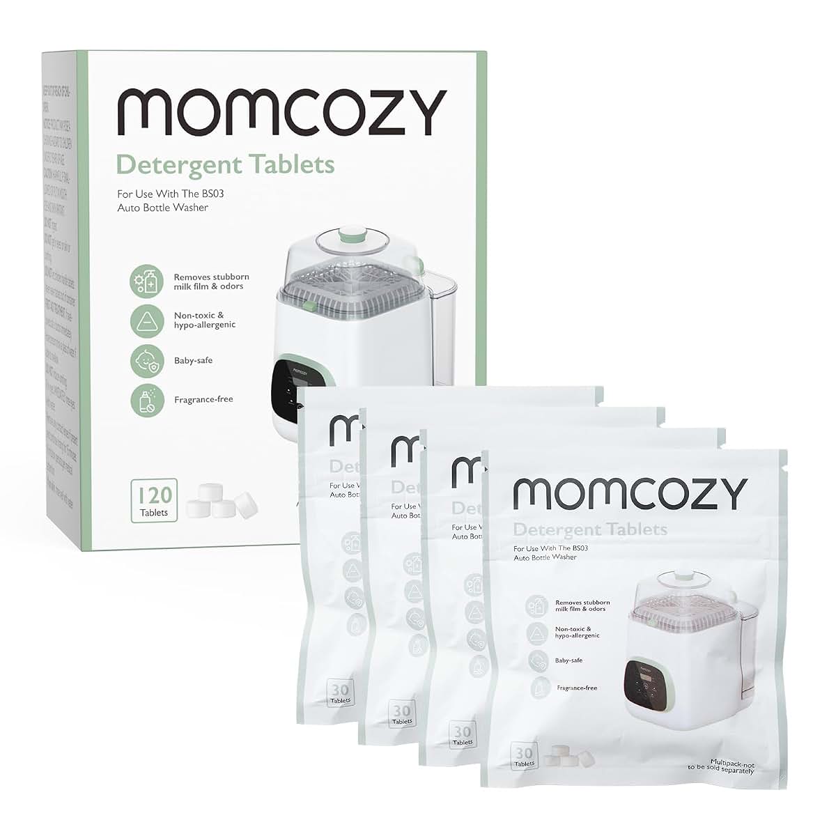 Momcozy Detergent Tablets for Bottle Washers | 120 Count Cleaning Supply